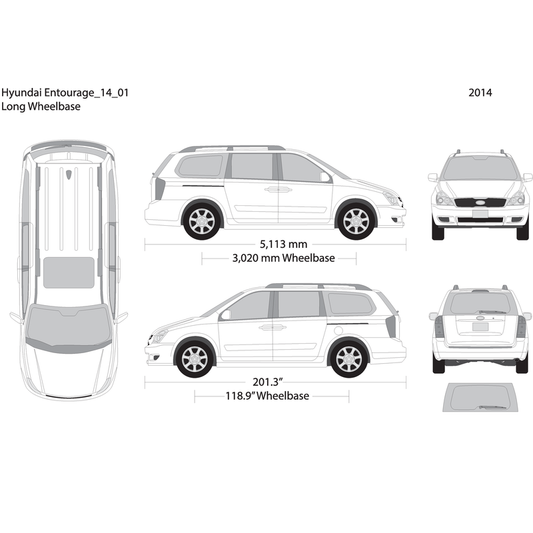 2014 Hyundai Entourage V01 Vehicle Wrap Template