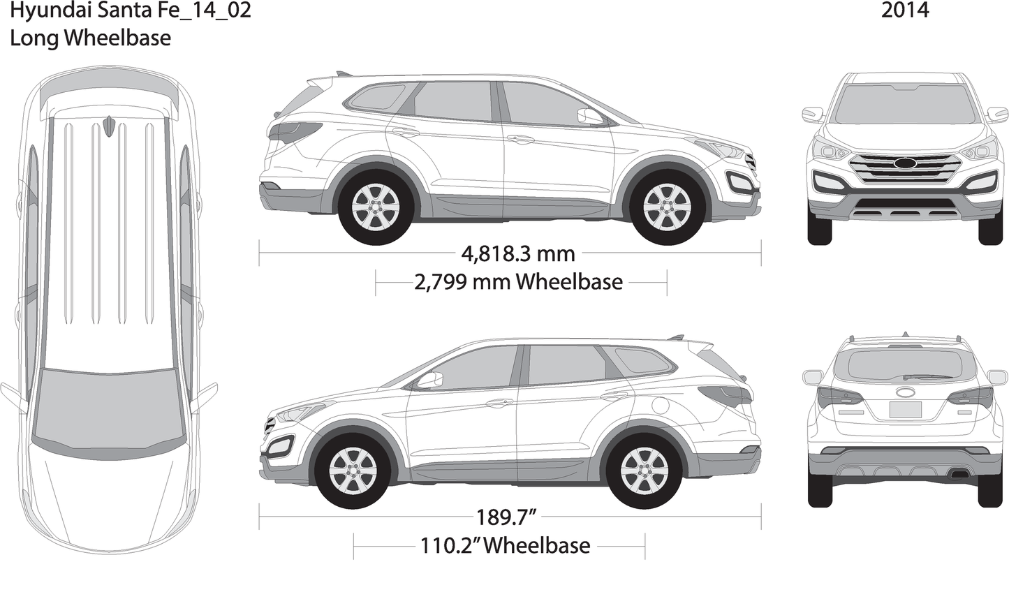 2014 Hyundai Santa Fe V02 Vehicle Wrap Template