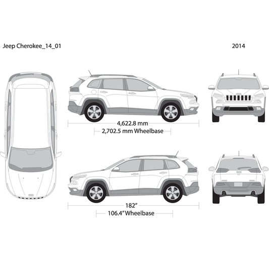 2014 Jeep Cherokee V01 Vehicle Wrap Template