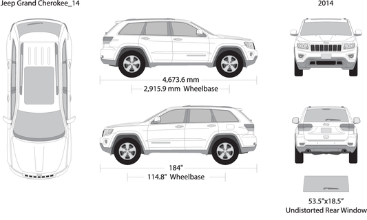 2014 Jeep Grand Cherokee V14 Vehicle Wrap Template