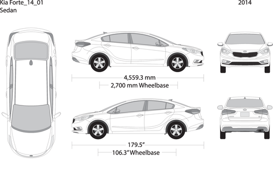 2014 Kia Forte V01 Vehicle Wrap Template