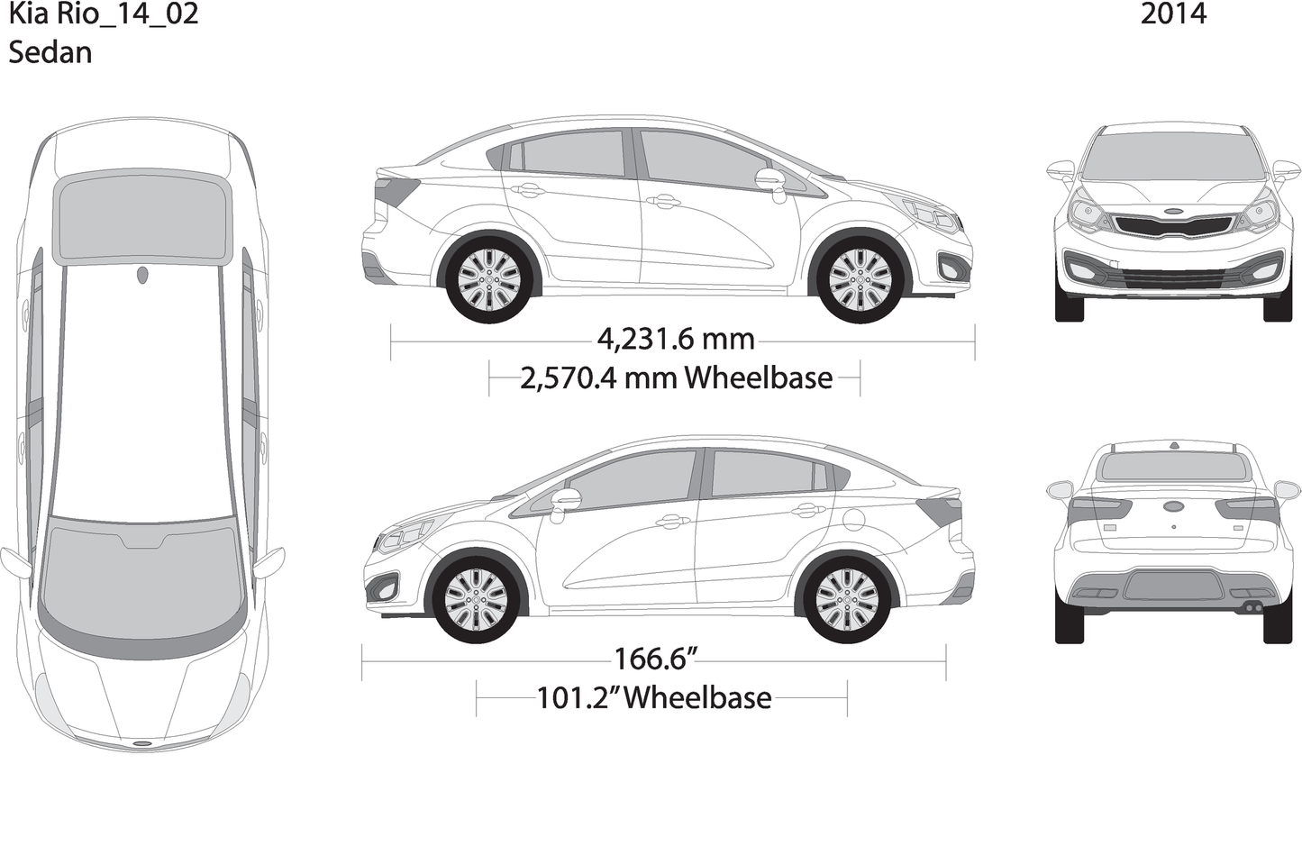 2014 Kia Rio V02 Vehicle Wrap Template