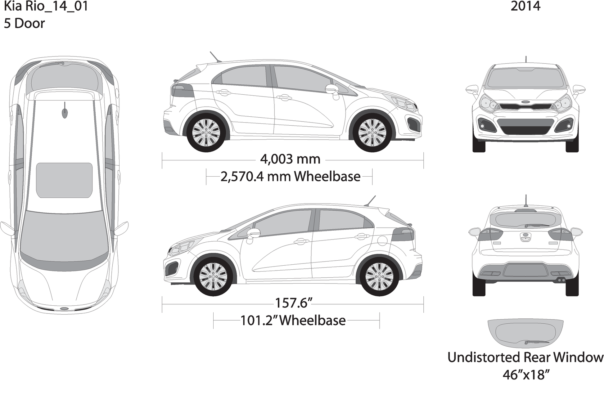2014 Kia Rio5 V01 Vehicle Wrap Template