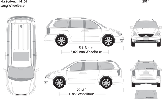 2014 Kia Sedona V01 Vehicle Wrap Template