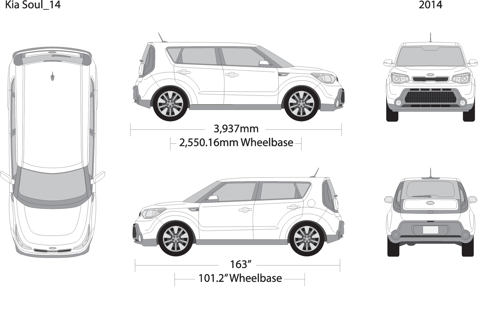 2014 Kia Soul V14 Vehicle Wrap Template