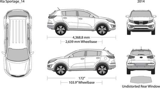 2014 Kia Sportage V14 Vehicle Wrap Template