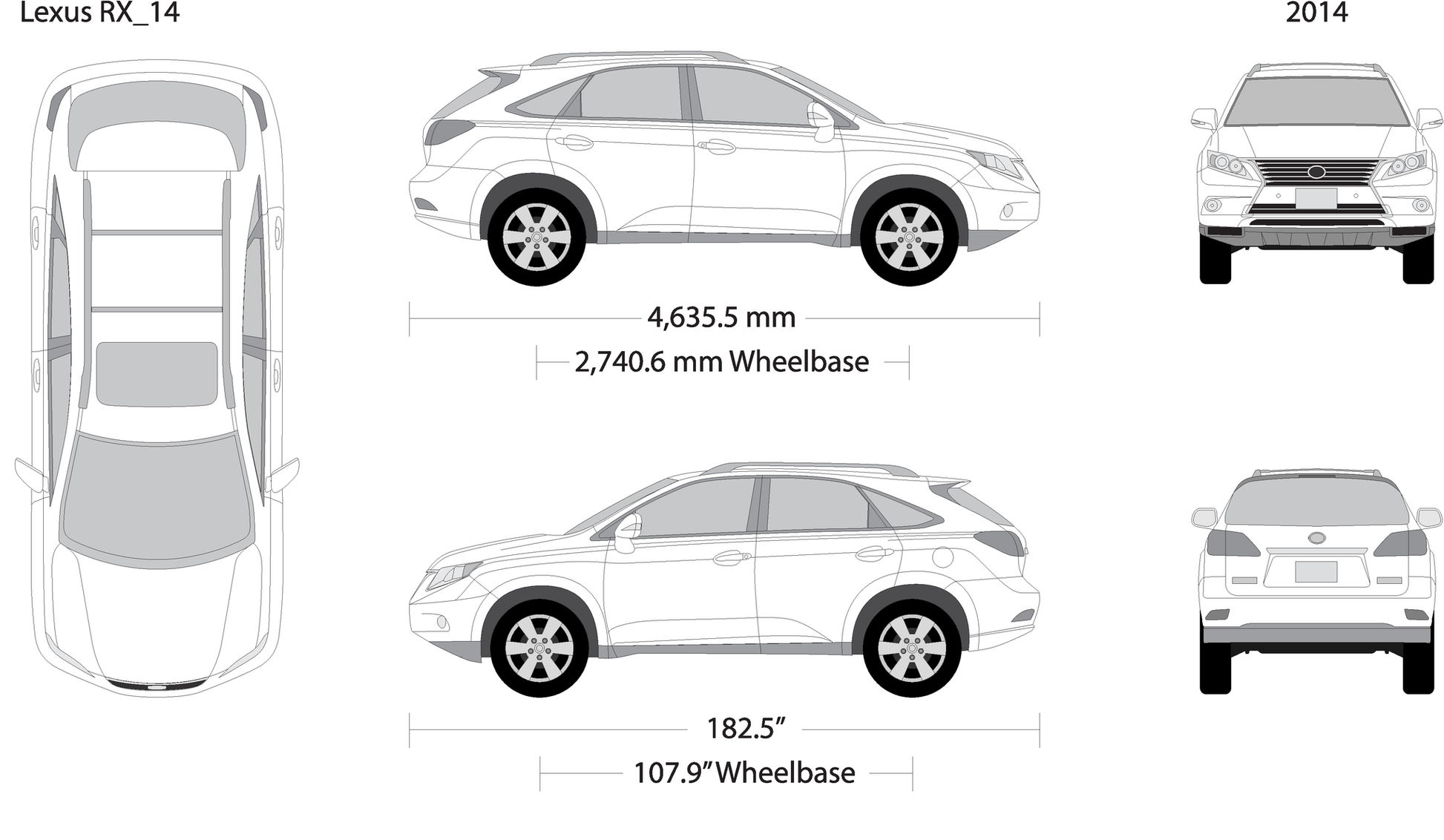 2014 Lexus Rx V14 Vehicle Wrap Template