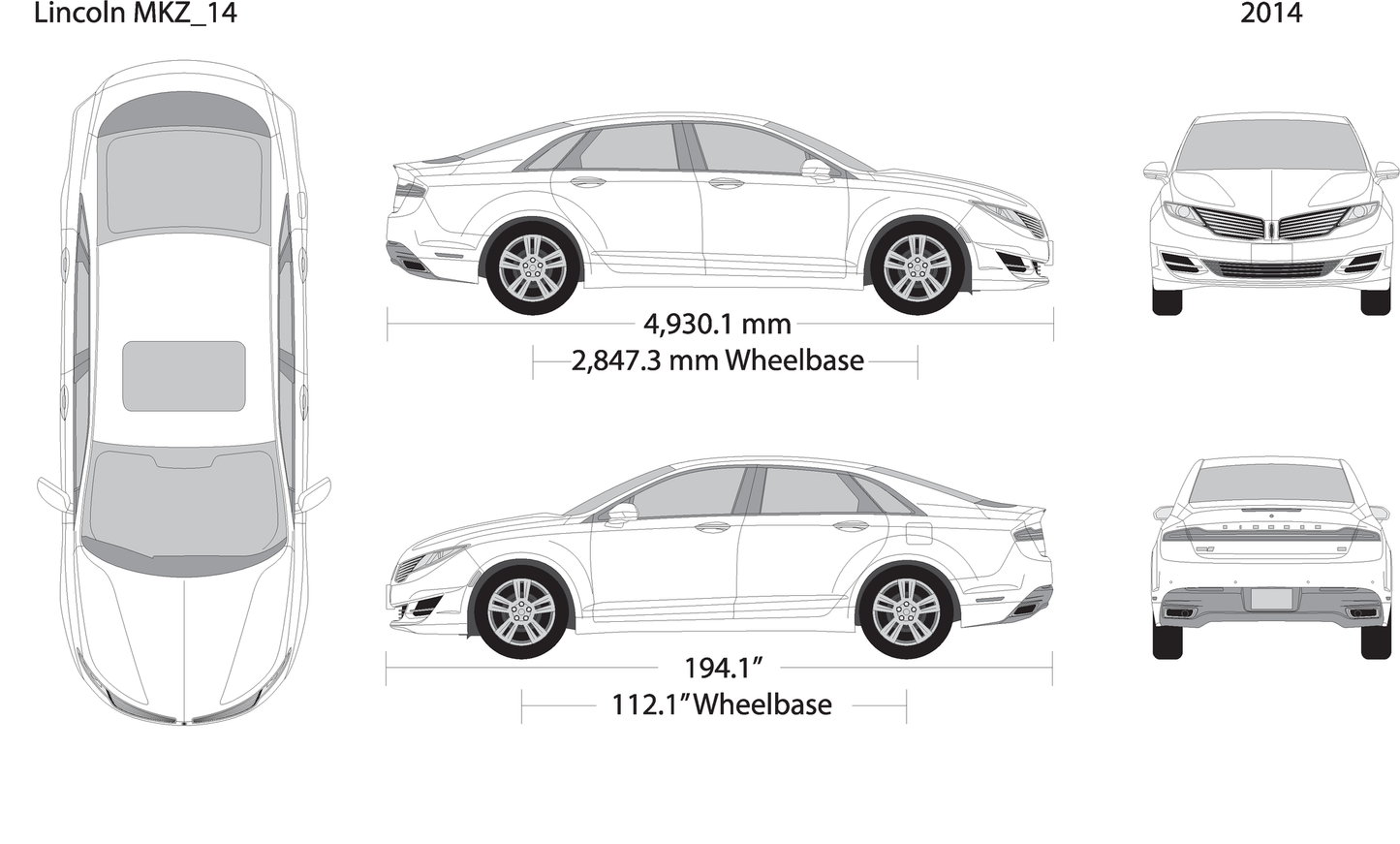 2014 Lincoln Mkz V14 Vehicle Wrap Template