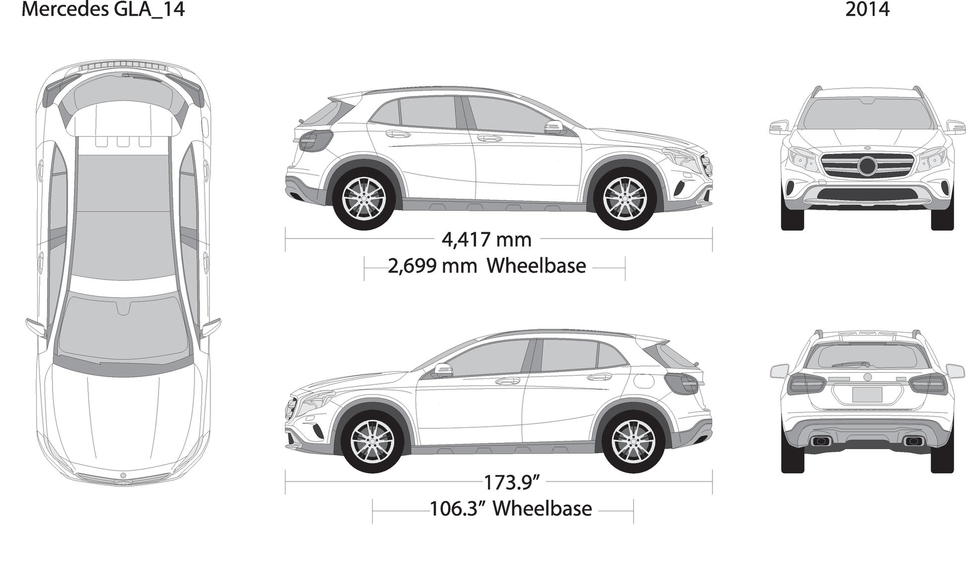 2014 Mercedes Gla V14 Vehicle Wrap Template