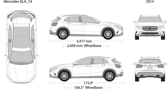2014 Mercedes Gla V14 Vehicle Wrap Template
