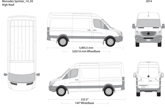 2014 Mercedes Sprinter V03 Vehicle Wrap Template
