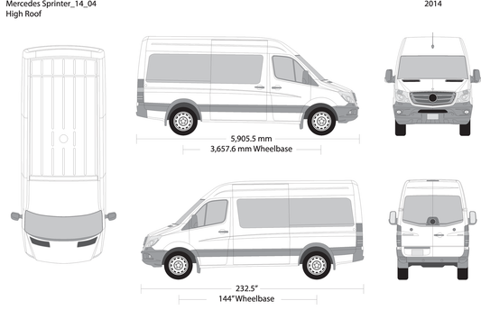 2014 Mercedes Sprinter V04 Vehicle Wrap Template