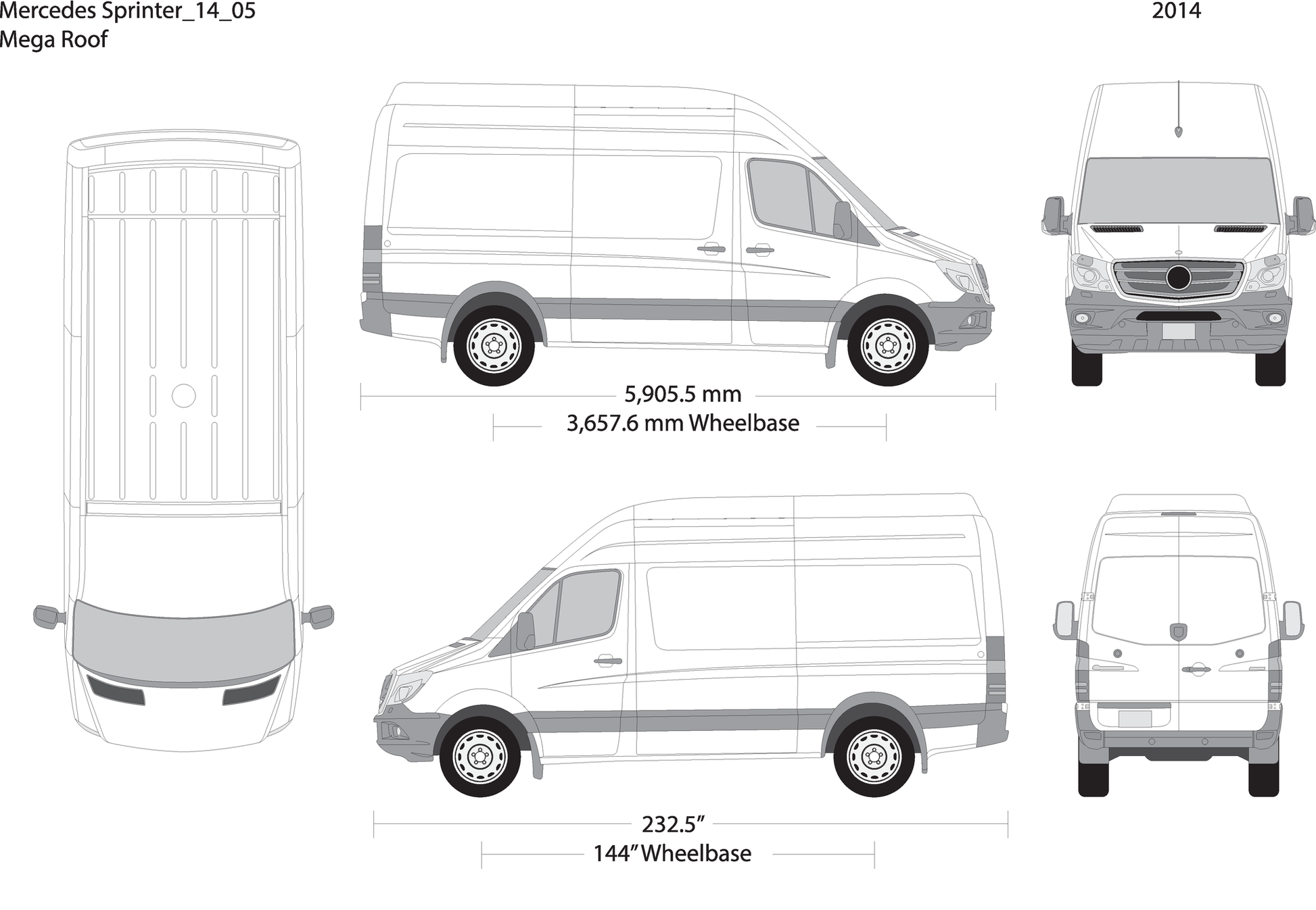 2014 Mercedes Sprinter V05 Vehicle Wrap Template