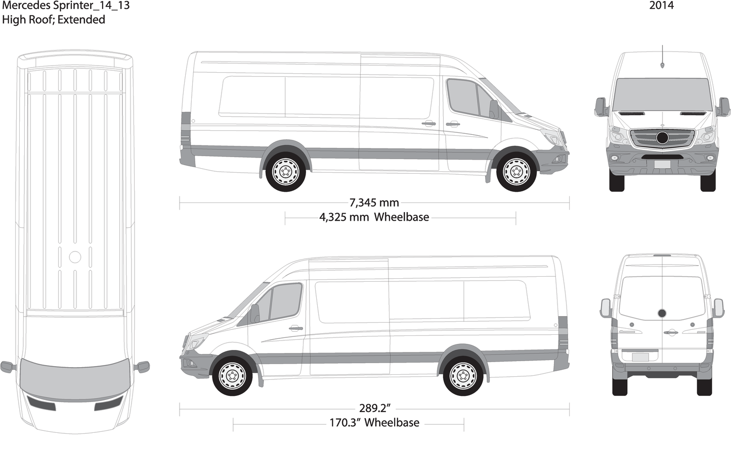 2014 Mercedes Sprinter V13 Vehicle Wrap Template