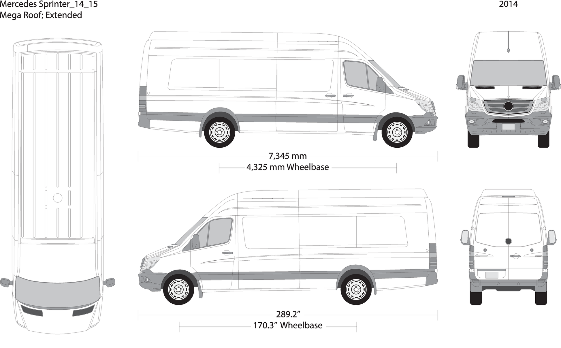 2014 Mercedes Sprinter V15 Vehicle Wrap Template