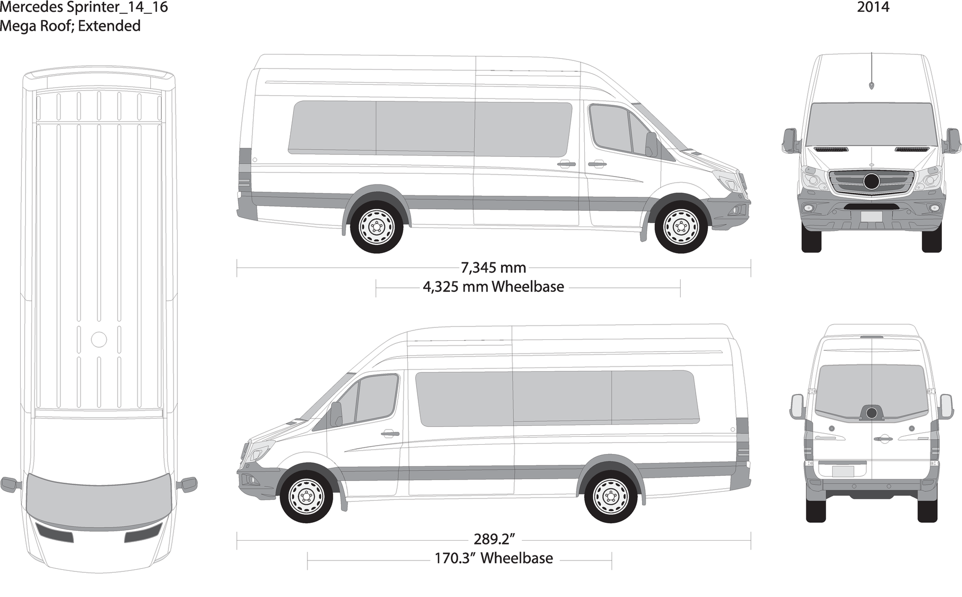 2014 Mercedes Sprinter V16 Vehicle Wrap Template