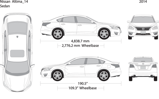2014 Nissan Altima V01 Vehicle Wrap Template