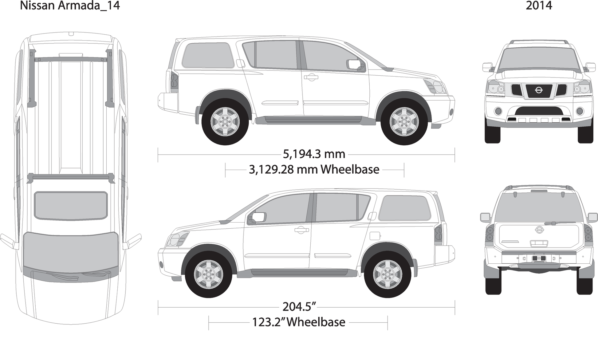 2014 Nissan Armada V14 Vehicle Wrap Template