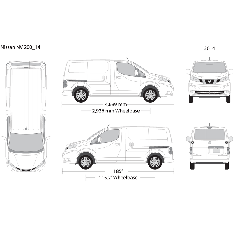 2014 Nissan Nv 200 V01 Vehicle Wrap Template