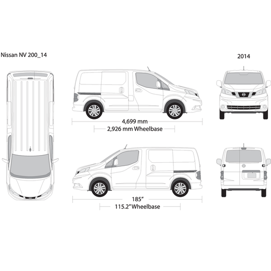 2014 Nissan Nv 200 V01 Vehicle Wrap Template