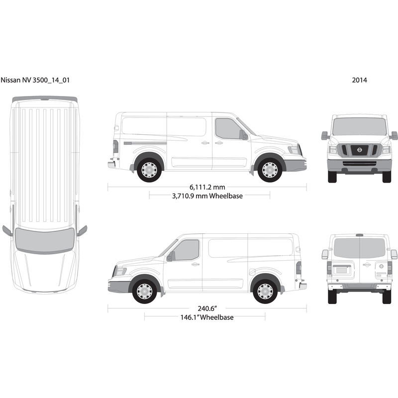 2014 Nissan Nv 3500 V01 Vehicle Wrap Template