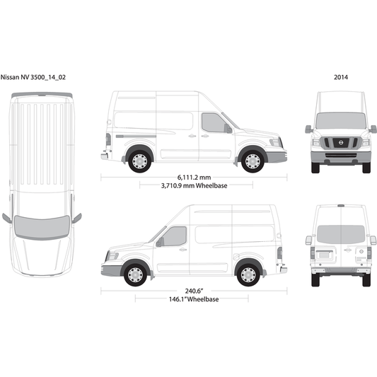 2014 Nissan Nv 3500 V02 Vehicle Wrap Template