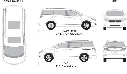 2014 Nissan Quest V14 Vehicle Wrap Template
