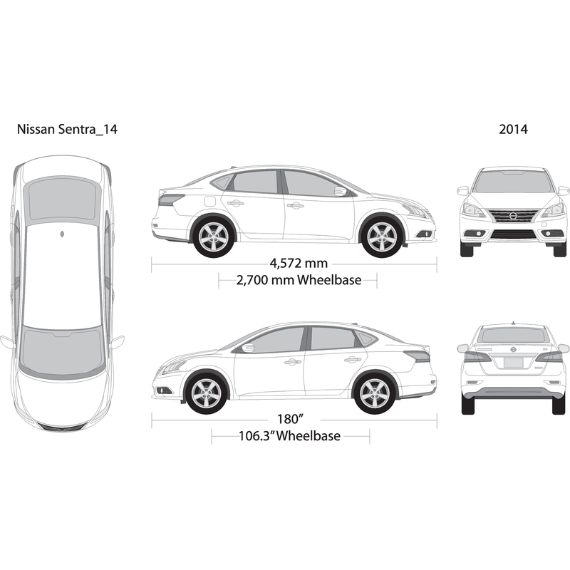 2014 Nissan Sentra V14 Vehicle Wrap Template