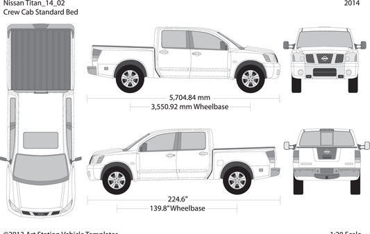2014 Nissan Titan V02 Vehicle Wrap Template