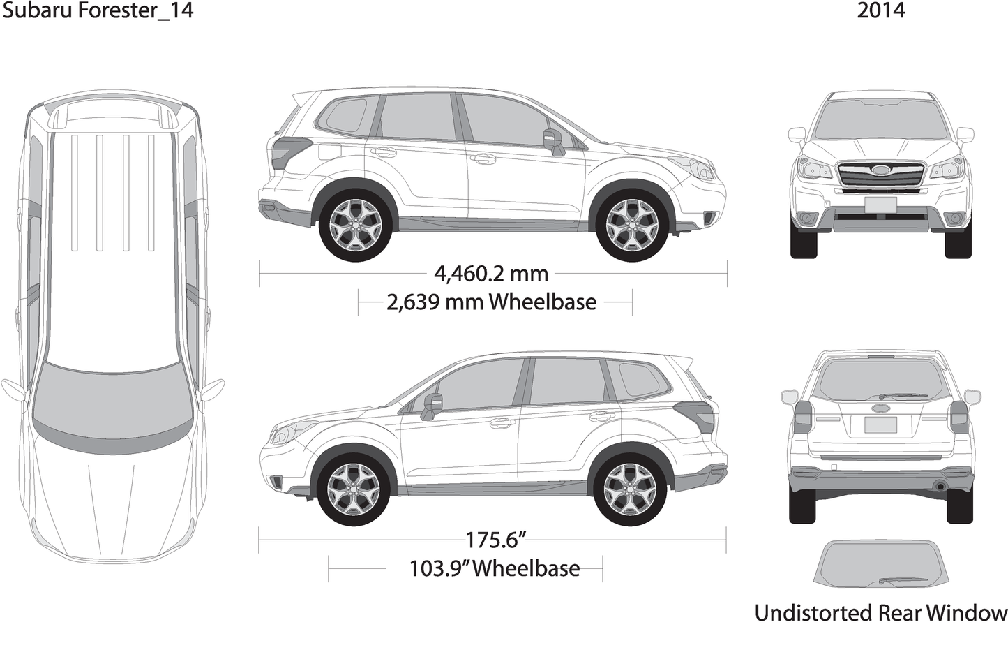 2014 Subaru Forester V14 Vehicle Wrap Template