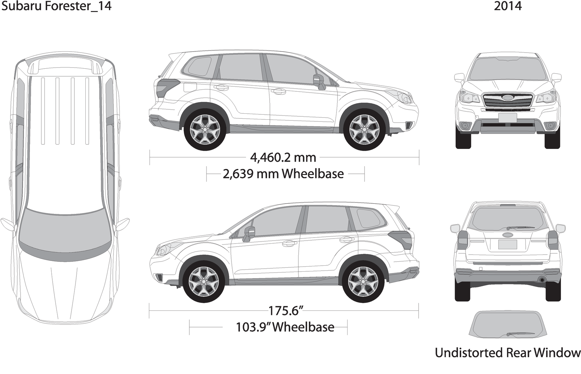 2014 Subaru Forester V14 Vehicle Wrap Template