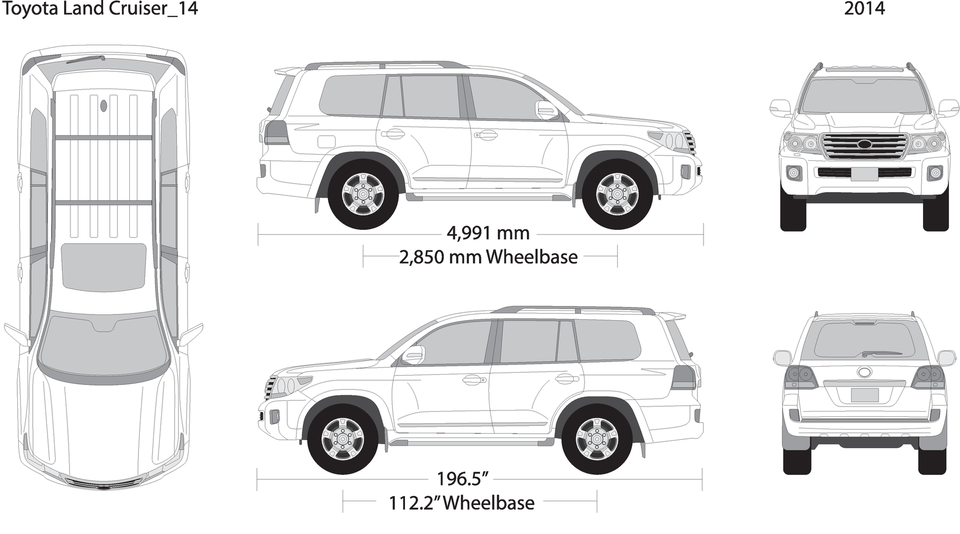 2014 Toyota Land Cruiser V14 Vehicle Wrap Template