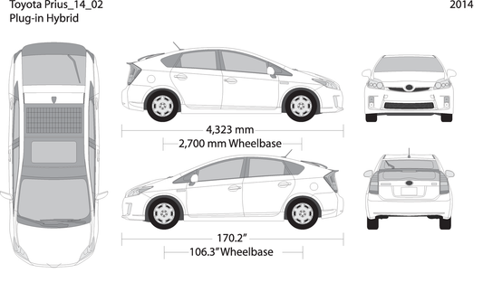 2014 Toyota Prius V02 Vehicle Wrap Template