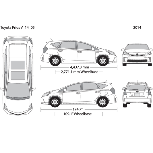 2014 Toyota Prius V05 Vehicle Wrap Template
