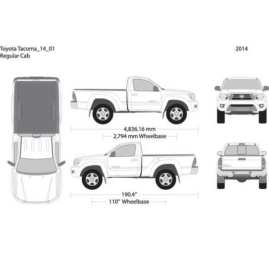 2014 Toyota Tacoma V01 Vehicle Wrap Template