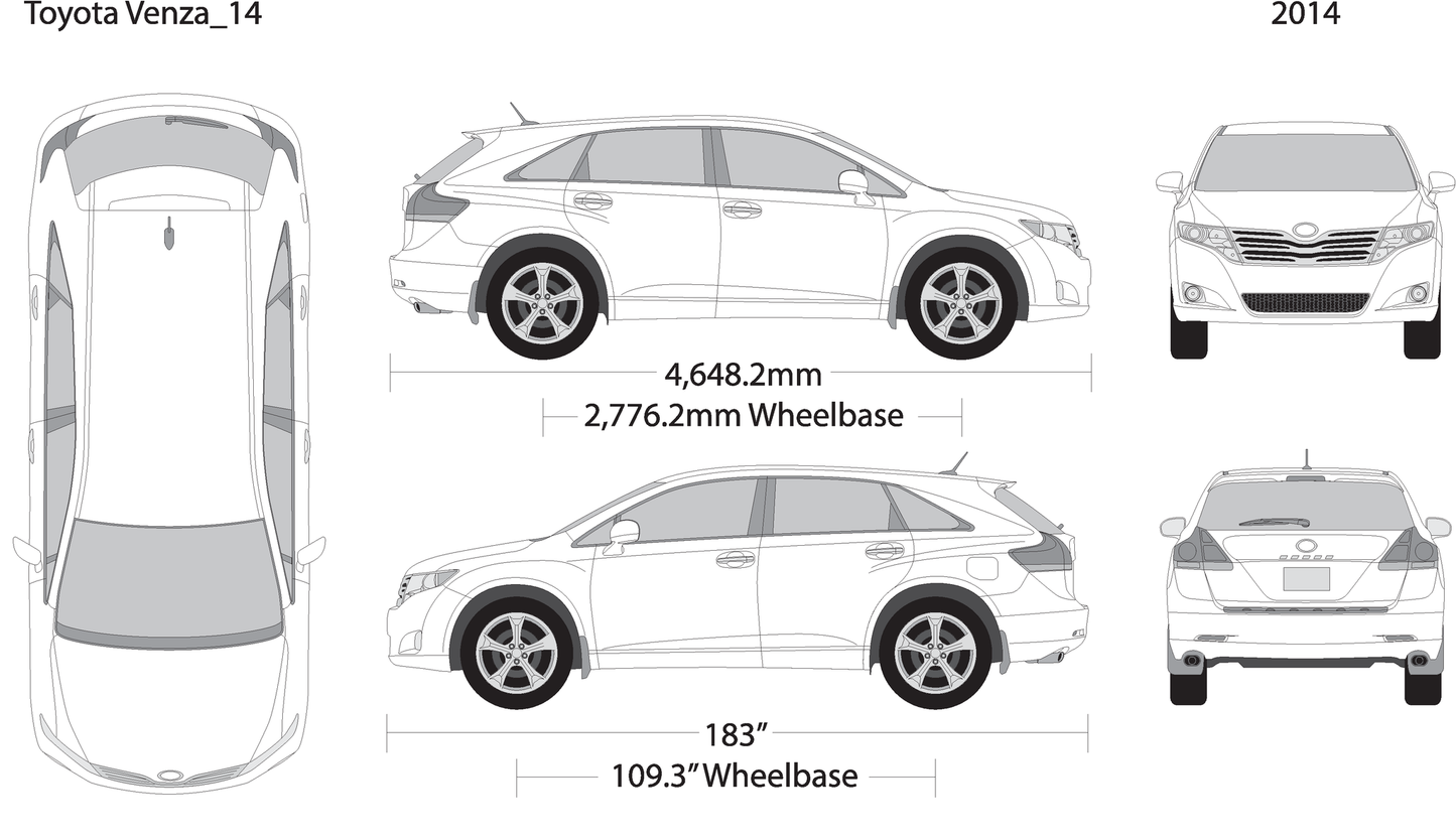 2014 Toyota Venza V14 Vehicle Wrap Template
