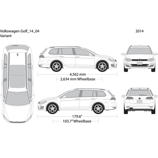 2014 Volkswagen Golf V04 Vehicle Wrap Template