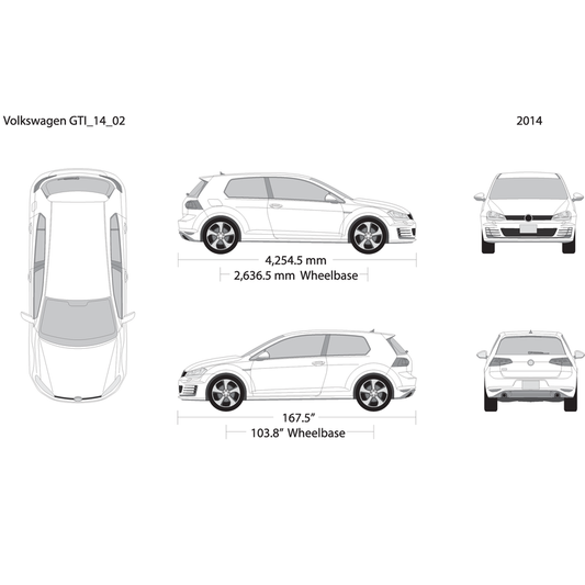 2014 Volkswagen Gti V02 Vehicle Wrap Template