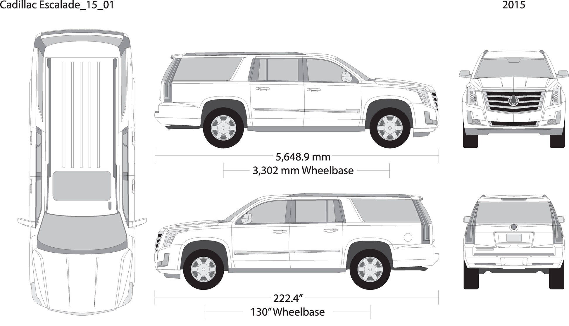 2015 Cadillac Escalade V01 Vehicle Wrap Template
