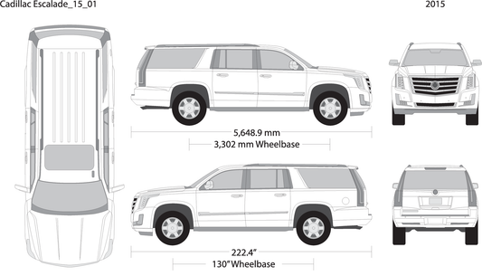 2015 Cadillac Escalade V01 Vehicle Wrap Template