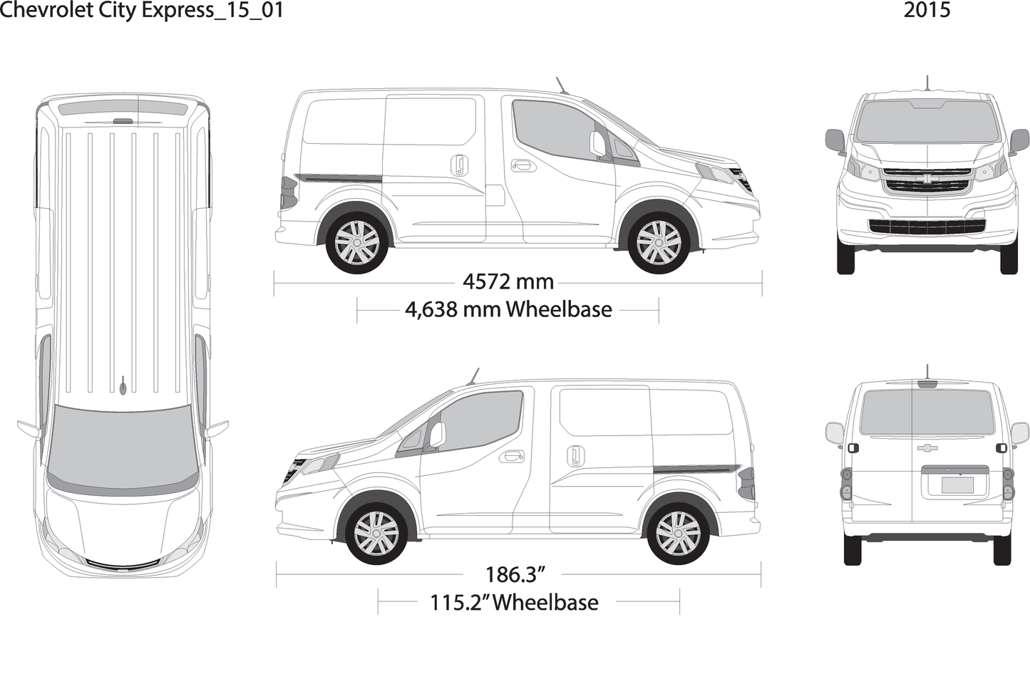 2015 Chevy City Express V01 Vehicle Wrap Template