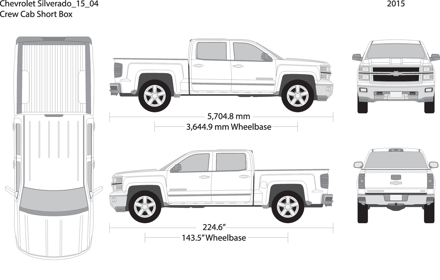 2015 Chevy Silverado 1500 V04 Vehicle Wrap Template