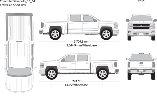 2015 Chevy Silverado 1500 V04 Vehicle Wrap Template