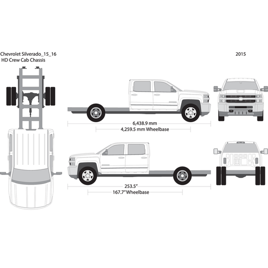 2015 Chevy Silverado 2500 3500 Hd V16 Vehicle Wrap Template