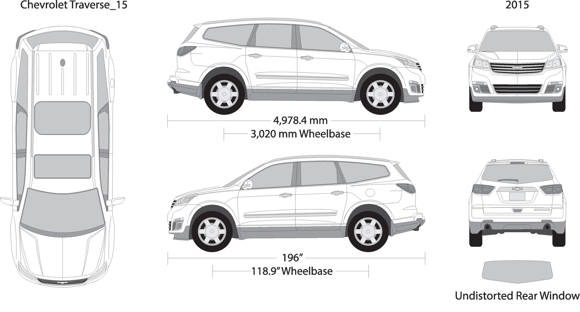 2015 Chevy Traverse V15 Vehicle Wrap Template