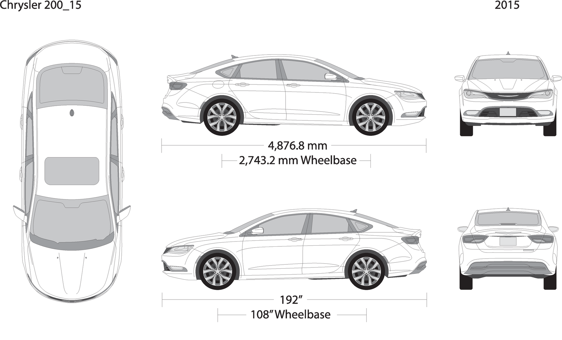 2015 Chrysler 200 V15 Vehicle Wrap Template