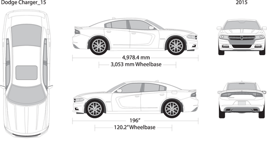 2015 Dodge Charger V15 Vehicle Wrap Template