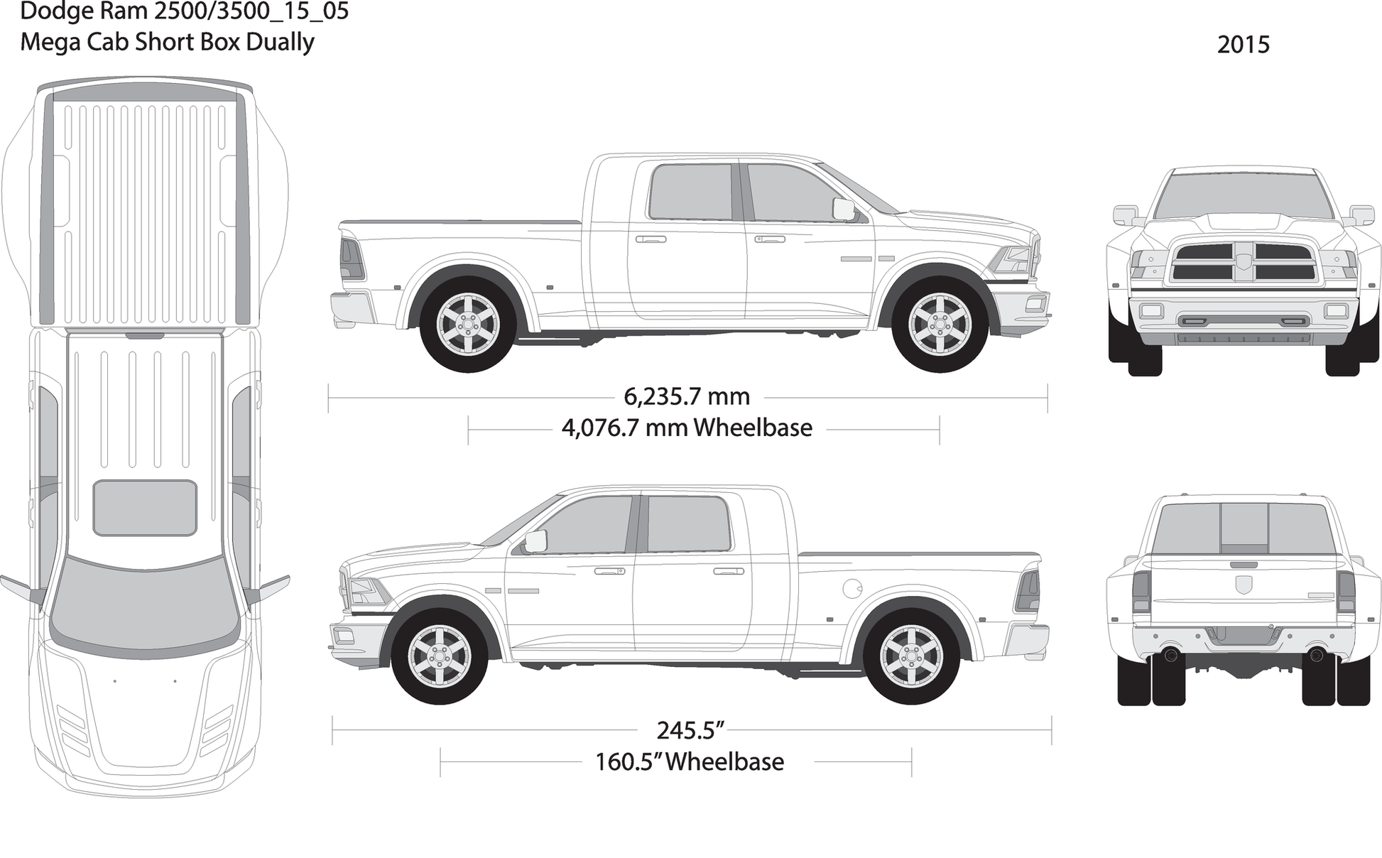 2015 Dodge Ram 2500 3500 V05 Vehicle Wrap Template