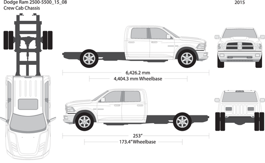 2015 Dodge Ram 2500 3500 V08 Vehicle Wrap Template