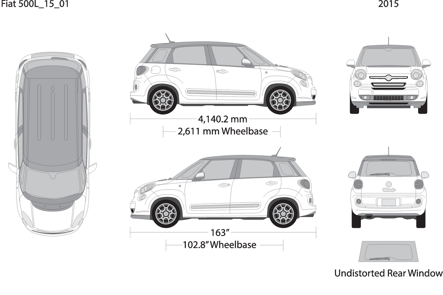 2015 Fiat 500L V01 Vehicle Wrap Template